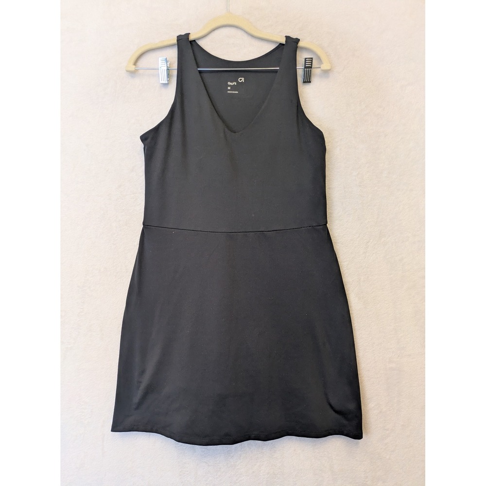 GapFit Women's Black Sleeveless V Neck Athletic Dress Size M